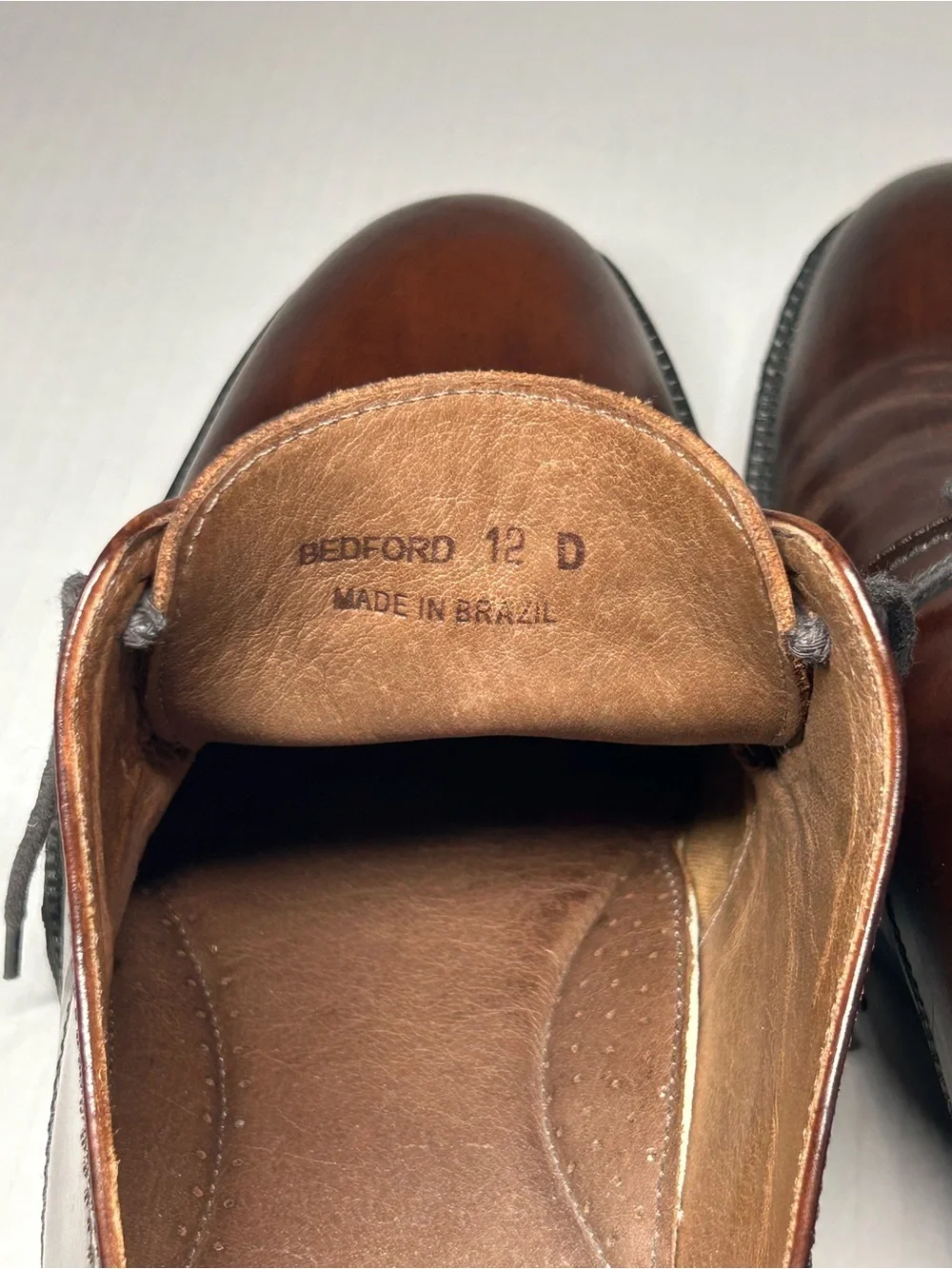 Men’s Belvedere Brown Leather Derby Dress Shoes Size 12
